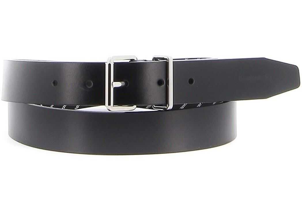 DSQUARED2 Leather Belt With Silver Tone Small Buckle Black