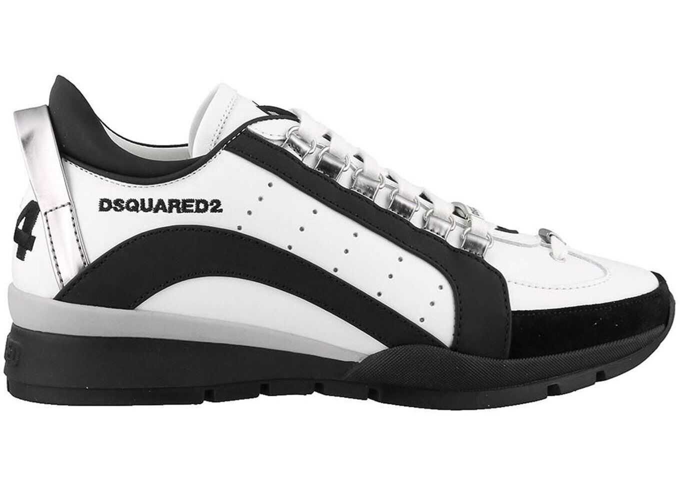 DSQUARED2 551 Suede And Leather Sneakers White