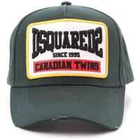 Sepci Used Effect Green Cotton Baseball Cap Barbati