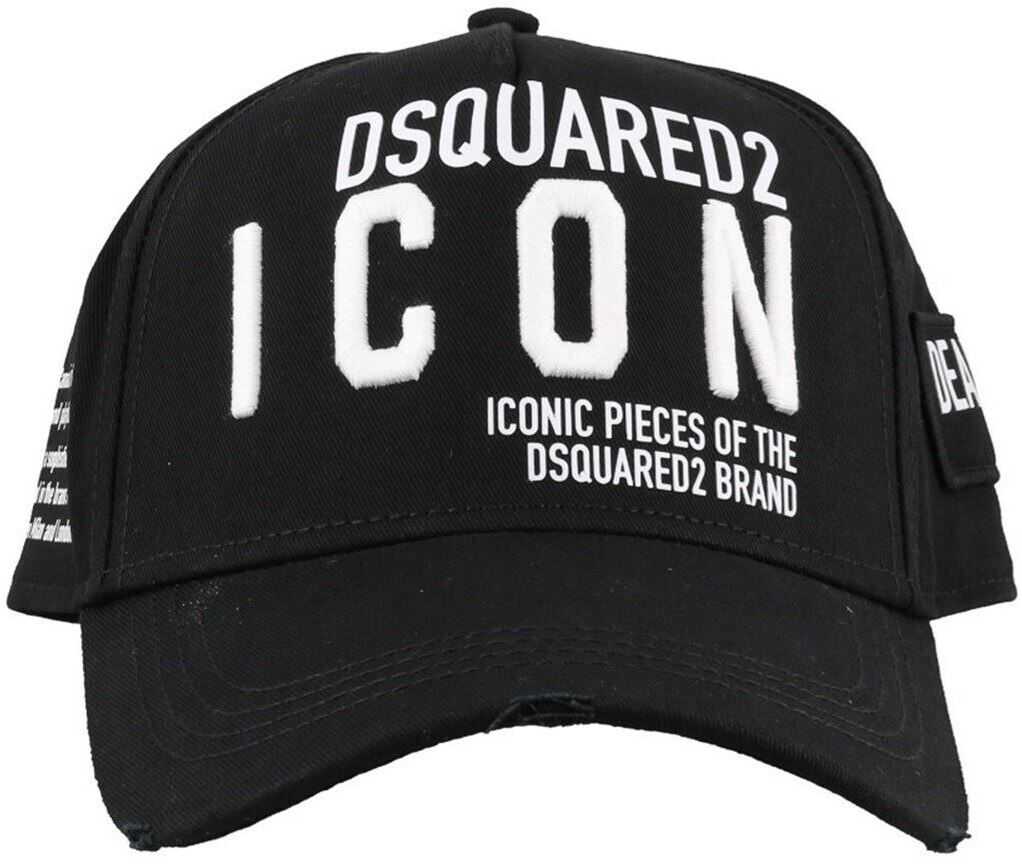 DSQUARED2 Logo Prints And Embroidery Baseball Cap BCM0290 05C00001 M063 Black