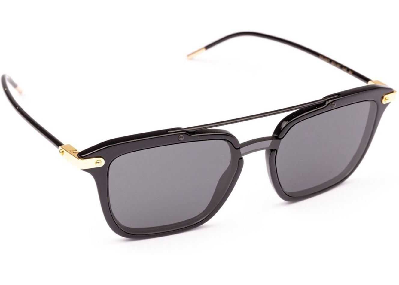 Dolce & Gabbana Double Bridge Black Square Sunglasses Black