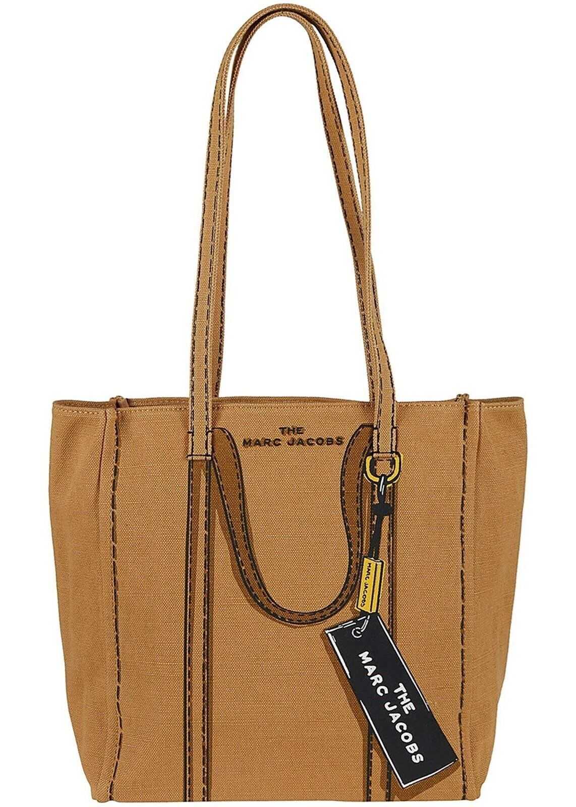 Marc Jacobs The Trompe L\'oeil Tag Canvas Tote Brown