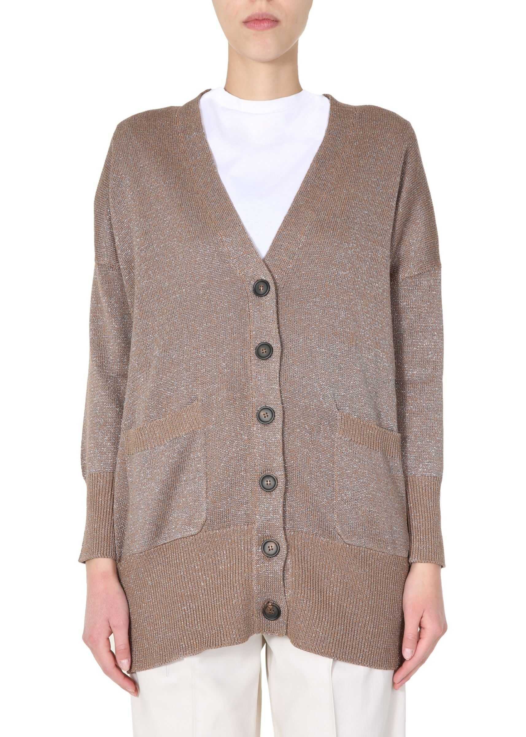 Brunello Cucinelli V-Neck Cardigan BEIGE