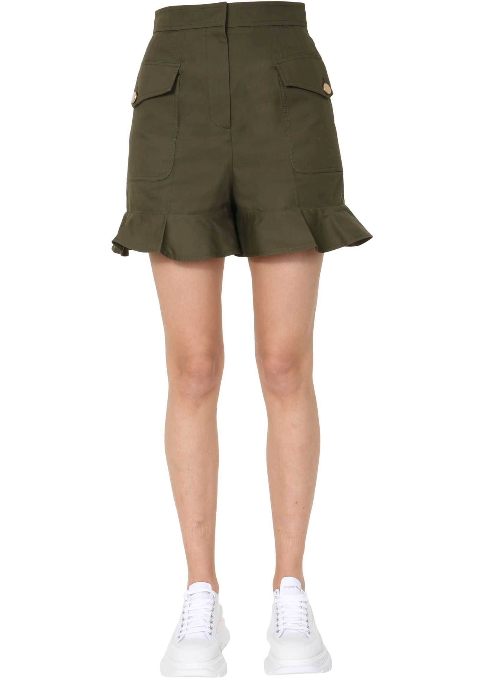 Alexander McQueen Short With Ruches 606712_QFAAE3360 BROWN image12