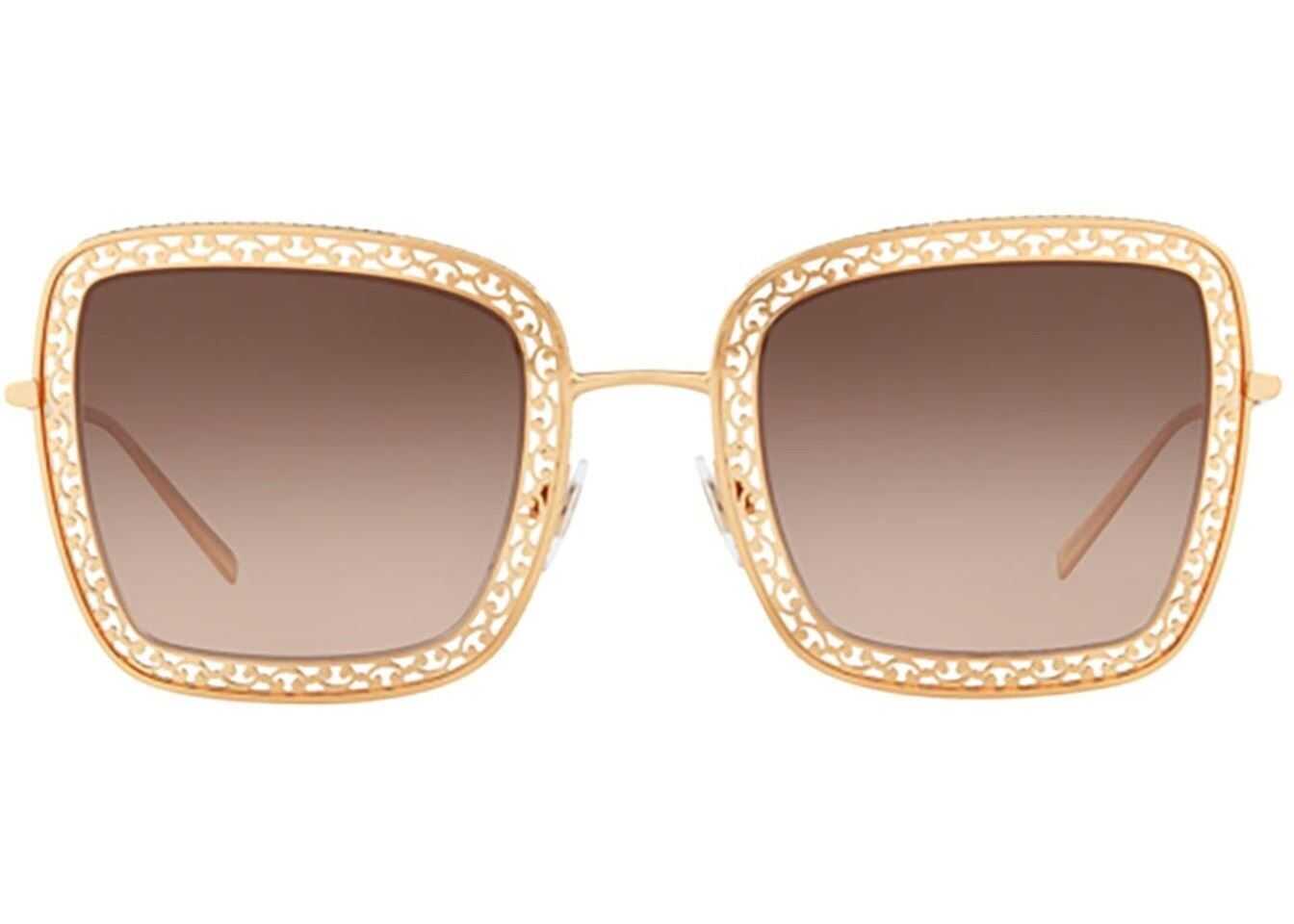 Dolce & Gabbana Embellished Frame Square Sunglasses Gold