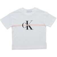 Tricouri Monogram Stripe T-Shirt In White Fete