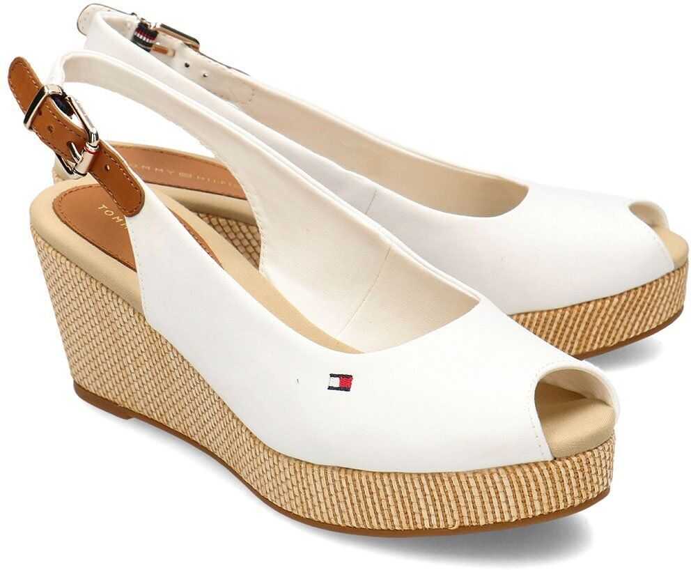 Tommy Hilfiger Iconic Elba Sling Back Wedge Biały