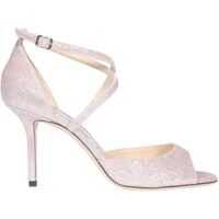 Pantofi cu toc Jimmy Choo Emsy 85 Metallic Effect Sandals In Pink