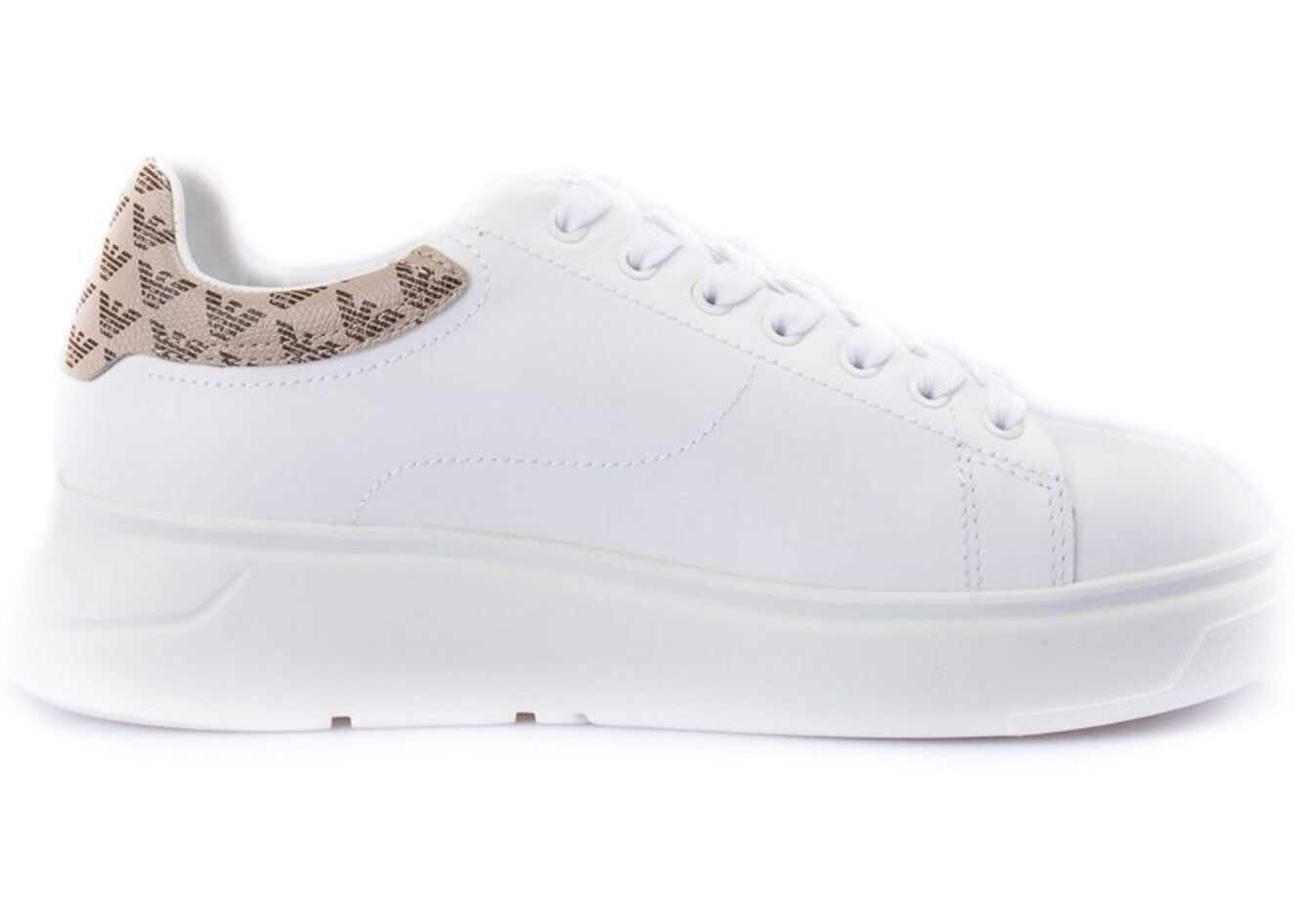 Emporio Armani Sneakers In White With Logo Print On The Back White