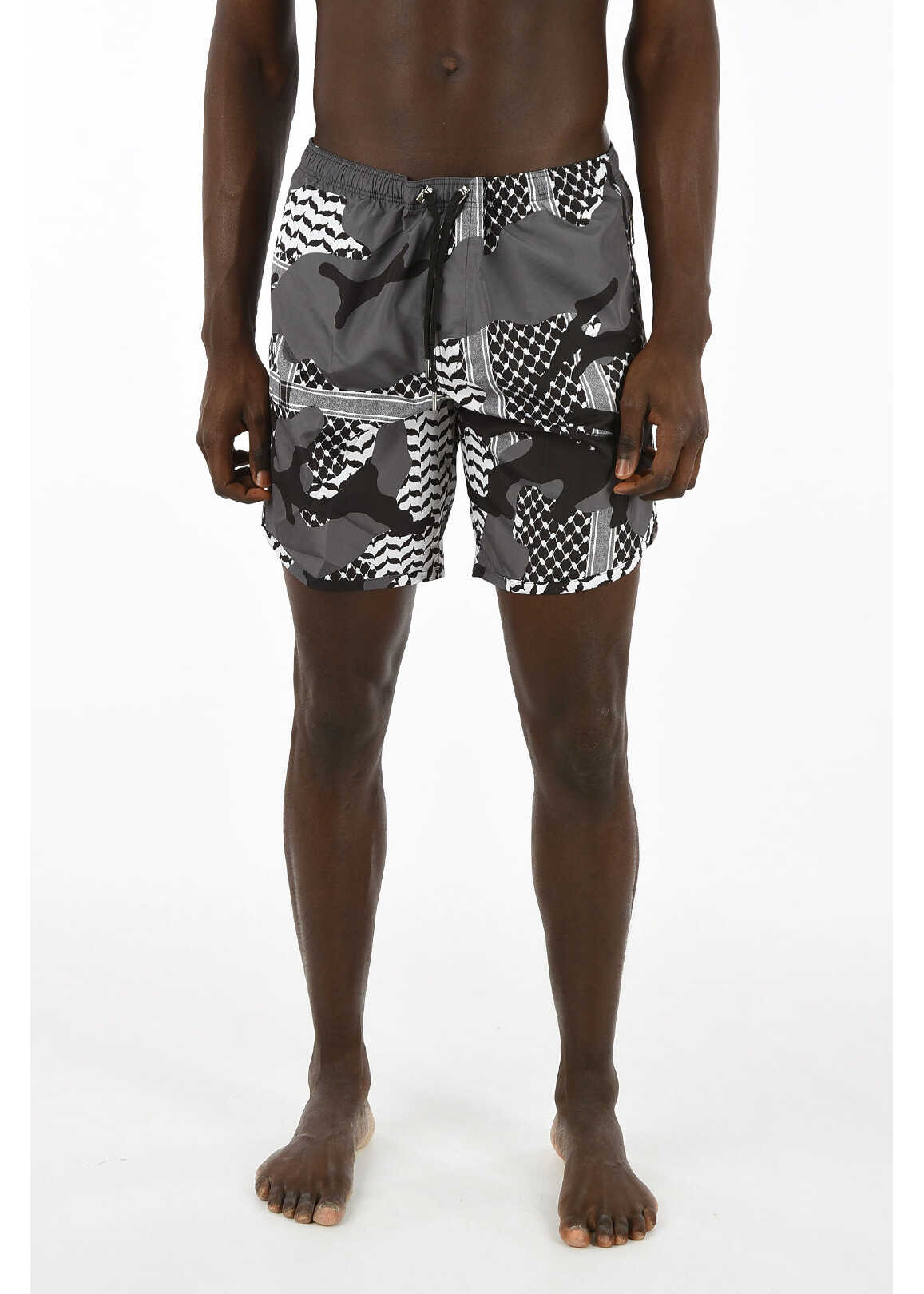 Neil Barrett printed KEFIAH Swimsuit GRAY