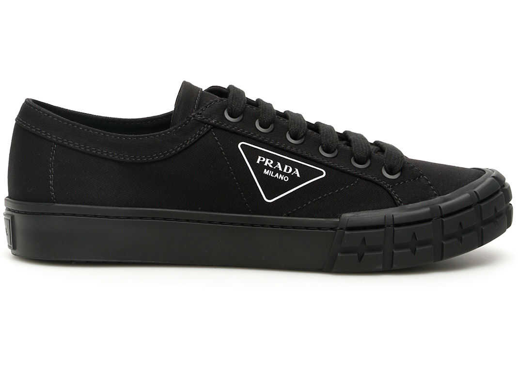 Prada Gabardine Wheel Sneakers NERO