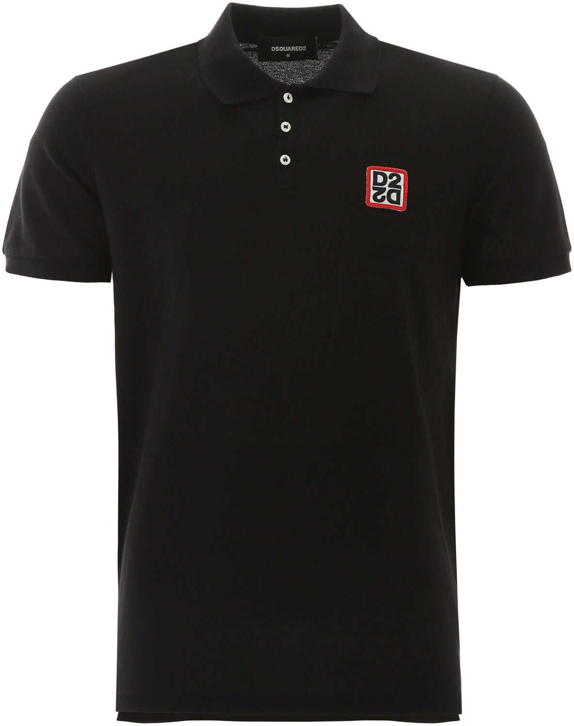 DSQUARED2 D2 Patch Polo Shirt BLACK