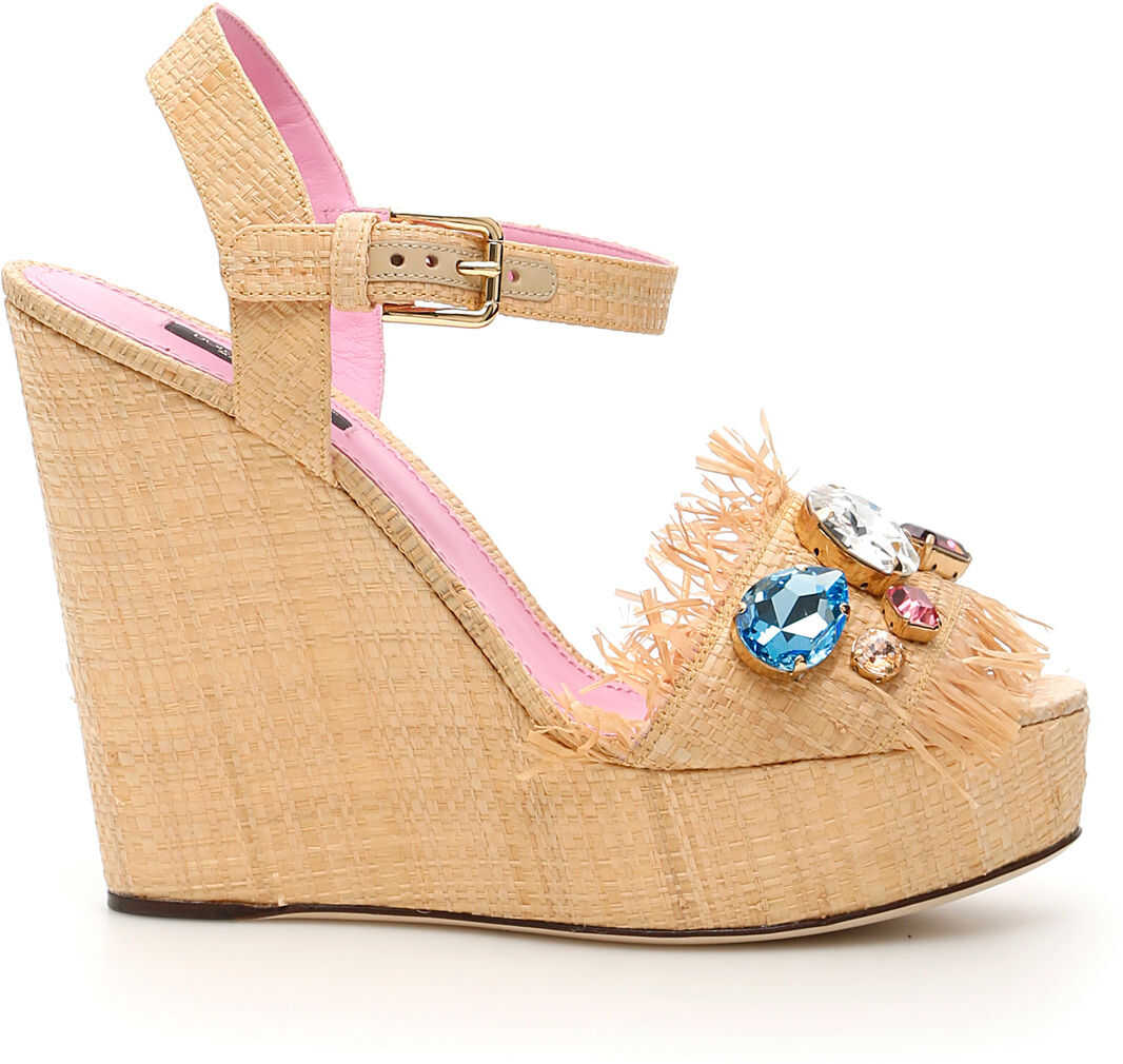 Bianca Wedge Sandals In Tropea Straw