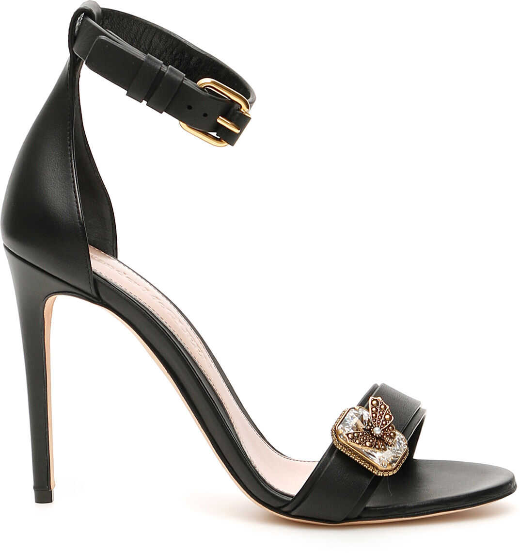 Alexander McQueen Jewels Sandals 611730 WHXN2 BLACK GOLD
