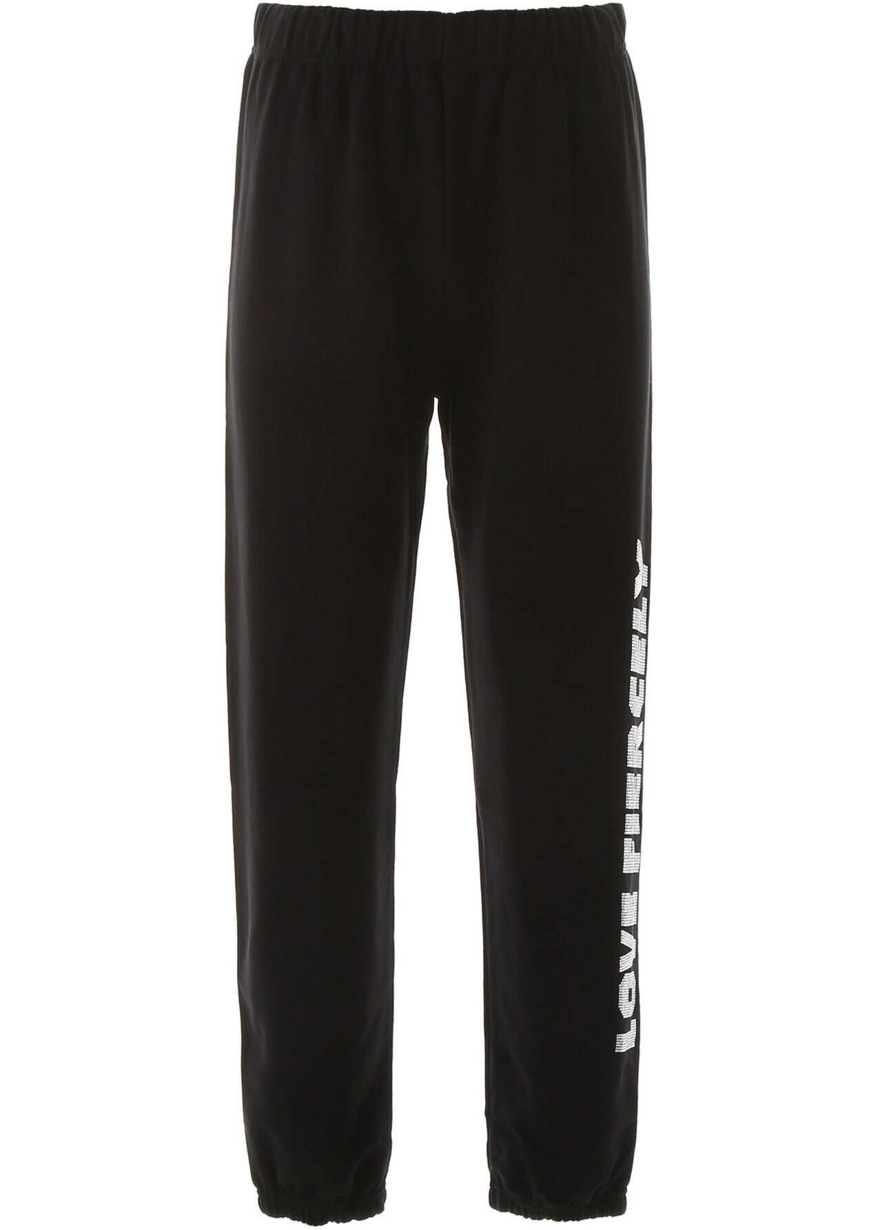 Chiara Ferragni Love Fiercely Pants With Crystals BLACK