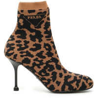 Botine Animalier Sock Booties Femei