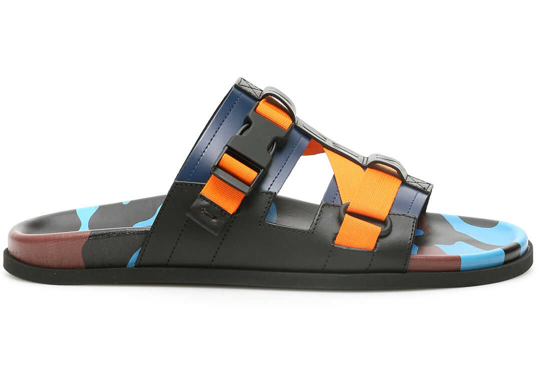 Valentino Garavani Vltn Camouflage Sandals BLUE CINNAMON NERO