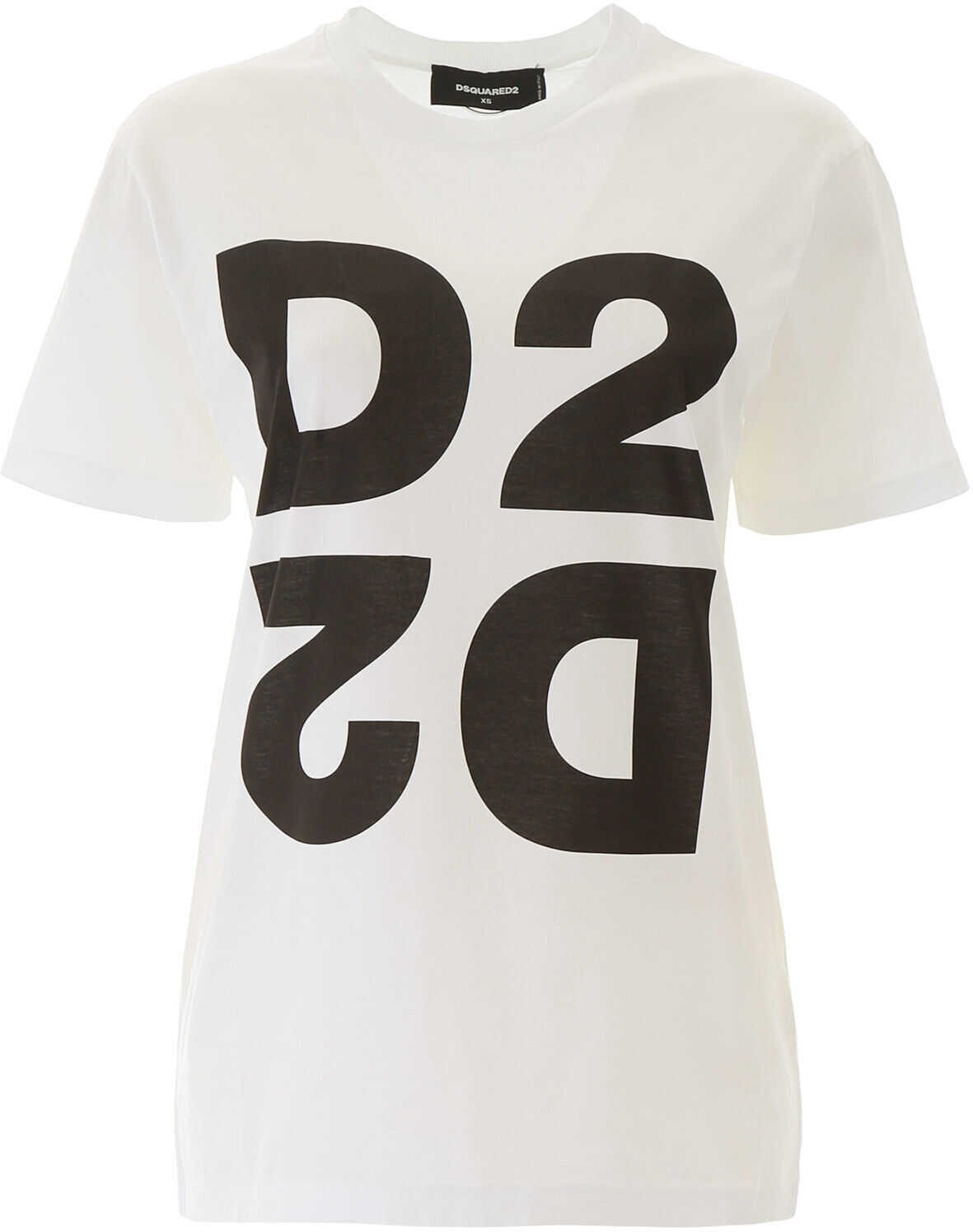 DSQUARED2 Maxi D2 Print T-Shirt WHITE BLACK