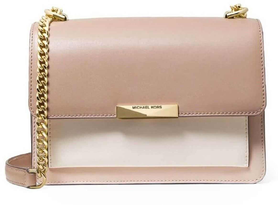 Michael Kors Jade L Three-Tone Smooth Leather Bag Pink
