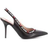 Pantofi cu toc Logo Leather Slingbacks In Black Femei