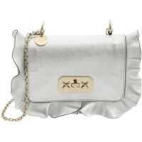 Genti tip postas Rock Ruffles Shoulder Bag In Silver Color Femei