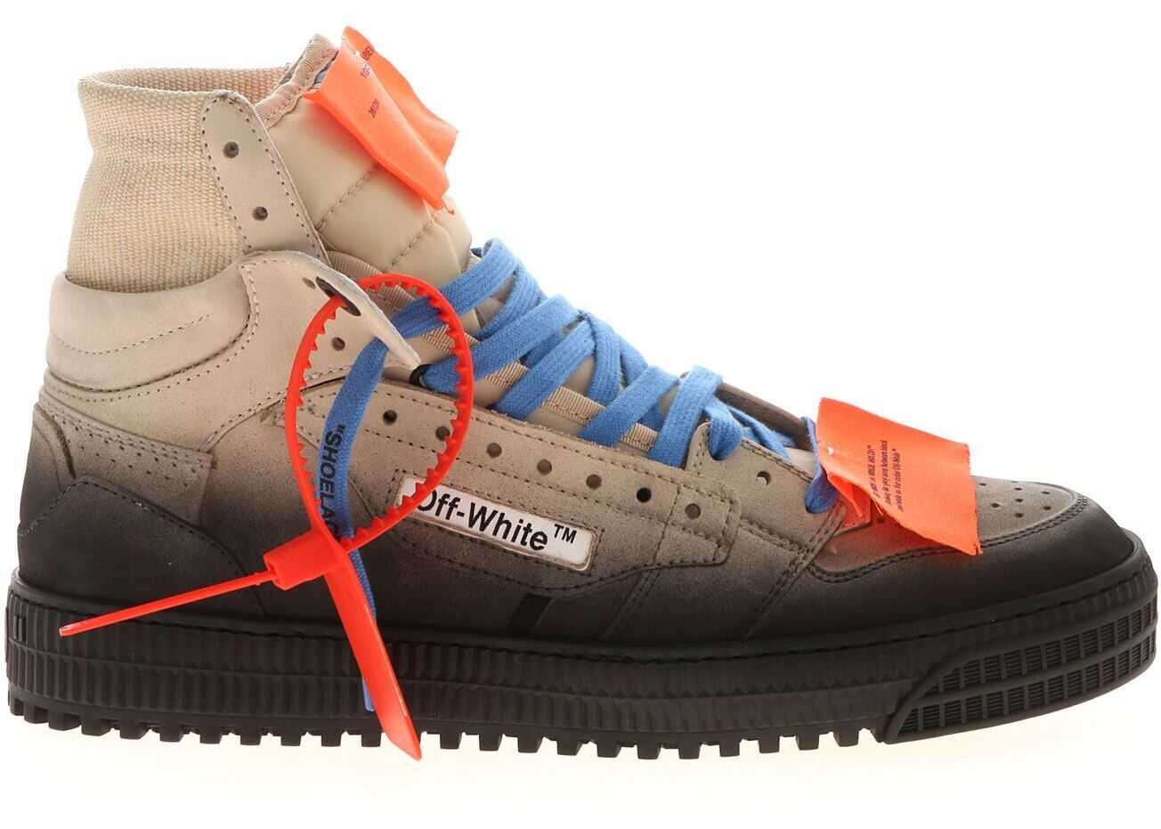 Off-White Fabric And Leather Sneakers Grey