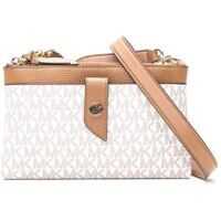 Genti tip postas Mk Charm Medium Shoulder Bag In White And Camel Femei