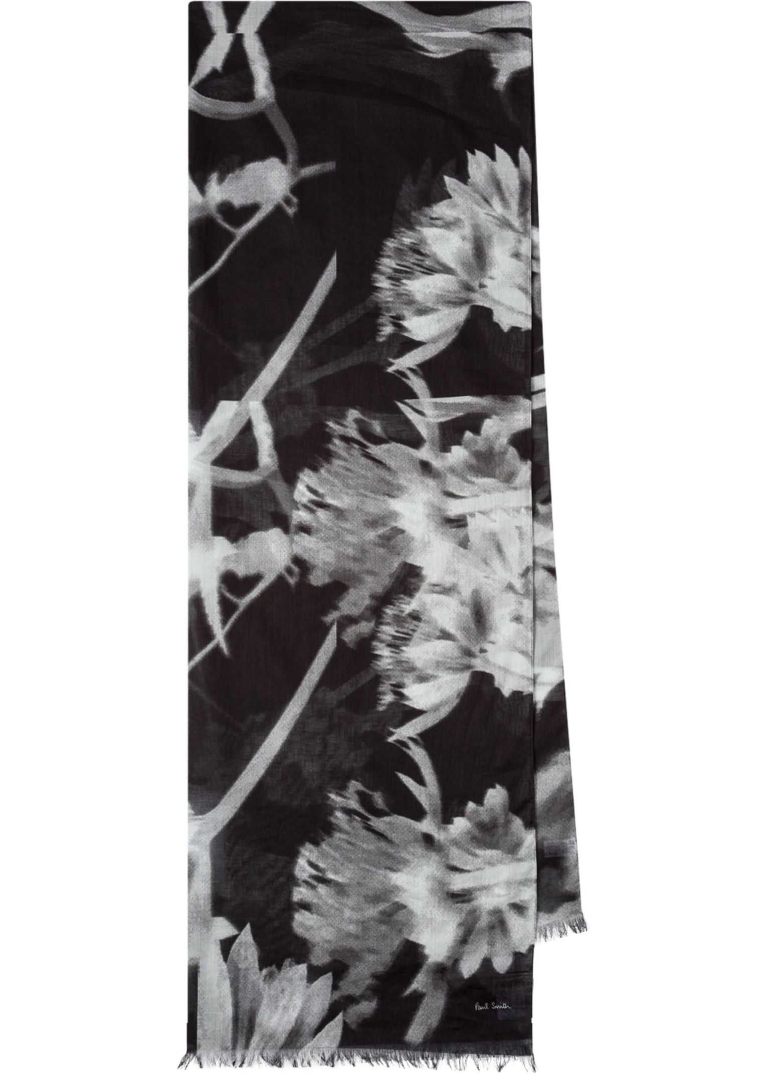 Paul Smith Floral Print Scarf BLACK