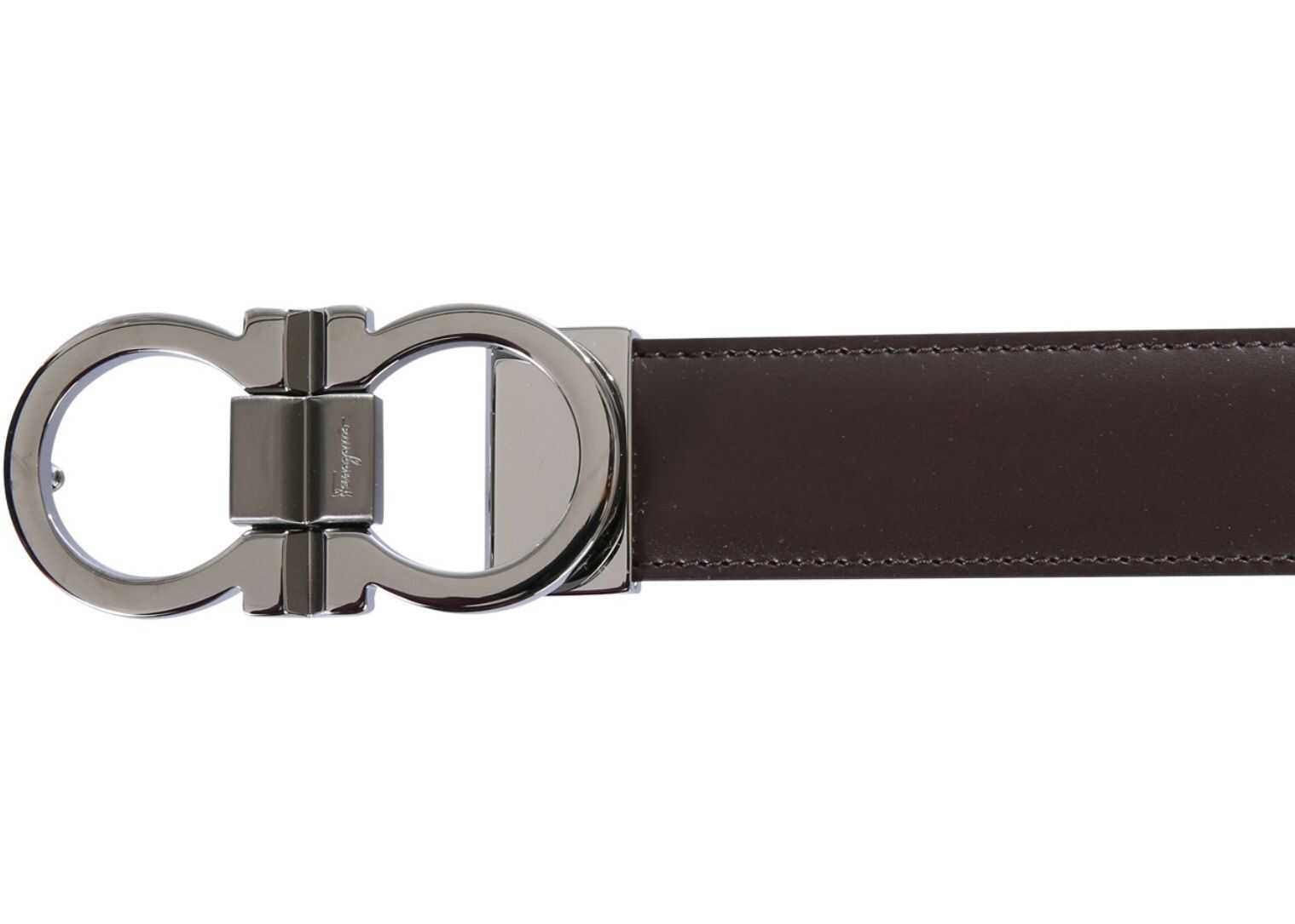 Salvatore Ferragamo Reversible Belt Hooks BROWN