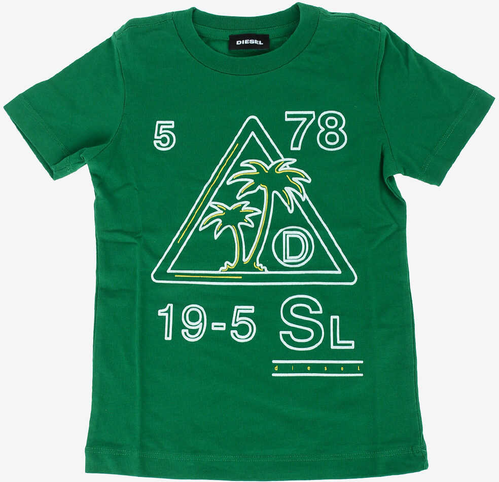 Diesel Kids Printed TICCO SLIM 3 NSF T-shirt GREEN