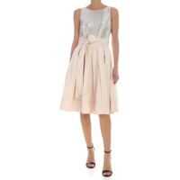 Rochii de zi Laminated Bodice Dress In Cream Color Femei