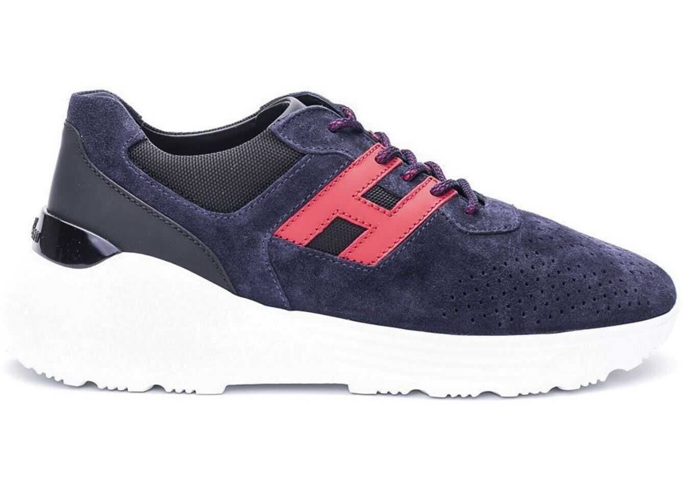 Hogan Active One Suede Sneakers In Blue Blue