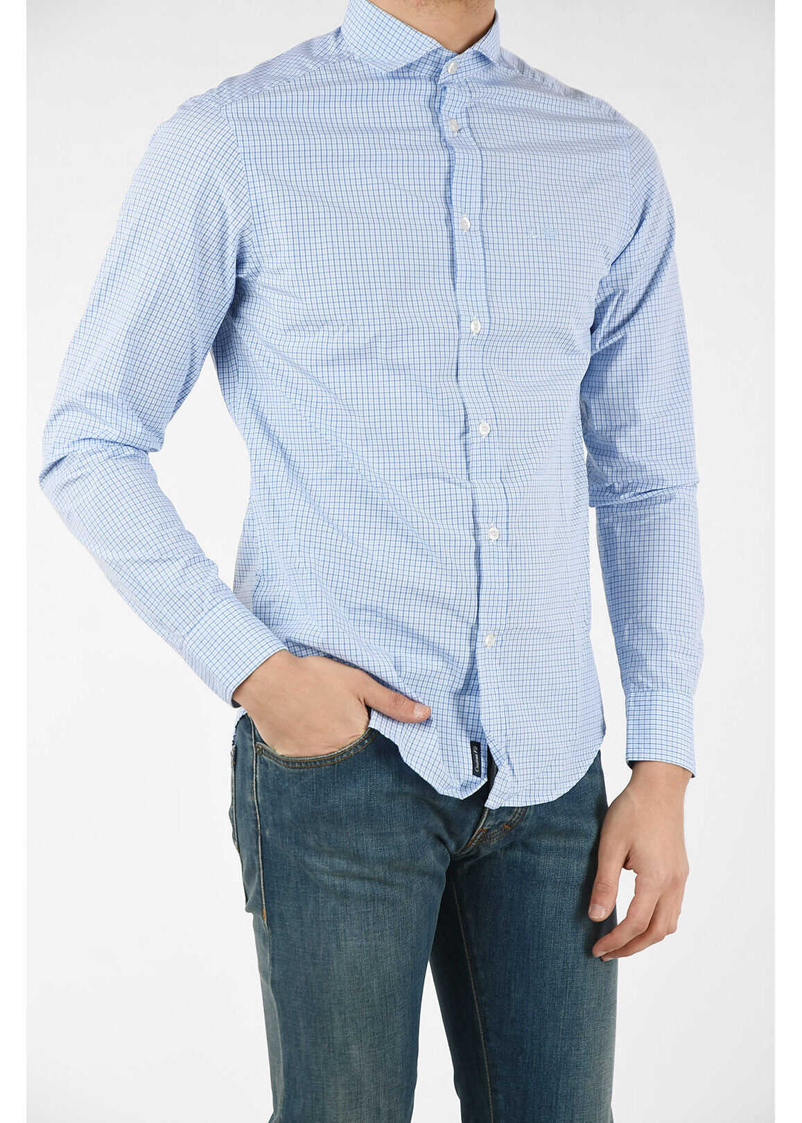 Armani ARMANI JEANS tattersall check Shirt BLUE