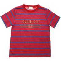 Tricouri Gucci Blue Print T-Shirt In Cherry Red