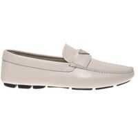 Mocasini Leather Loafers In Talc Color Barbati