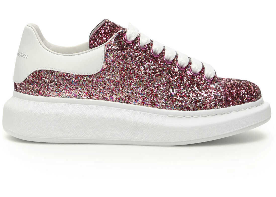 Alexander McQueen Oversized Glitter Sneakers MULTIDISK ROSE WHITE