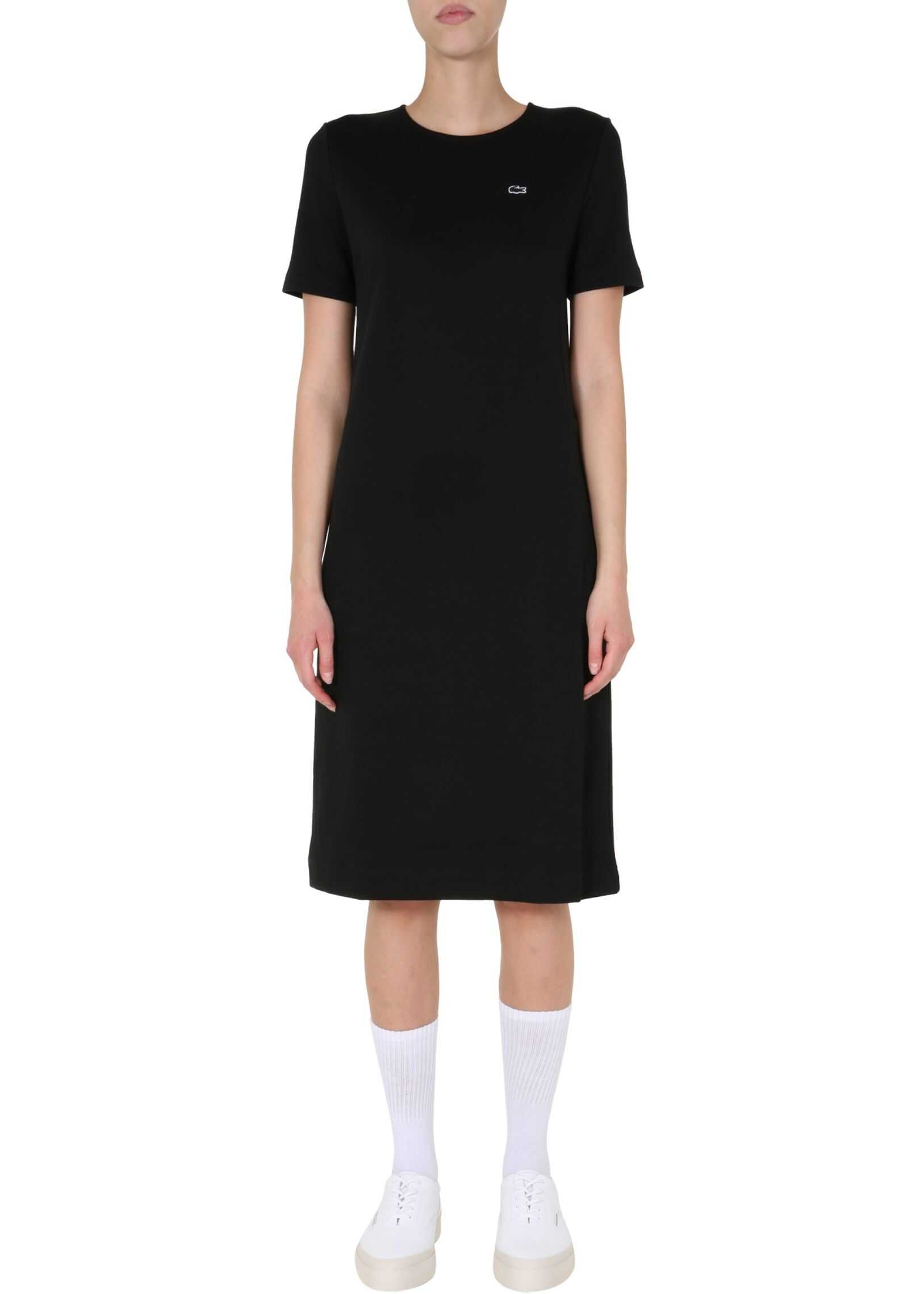 Lacoste Round Neck Dress BLACK