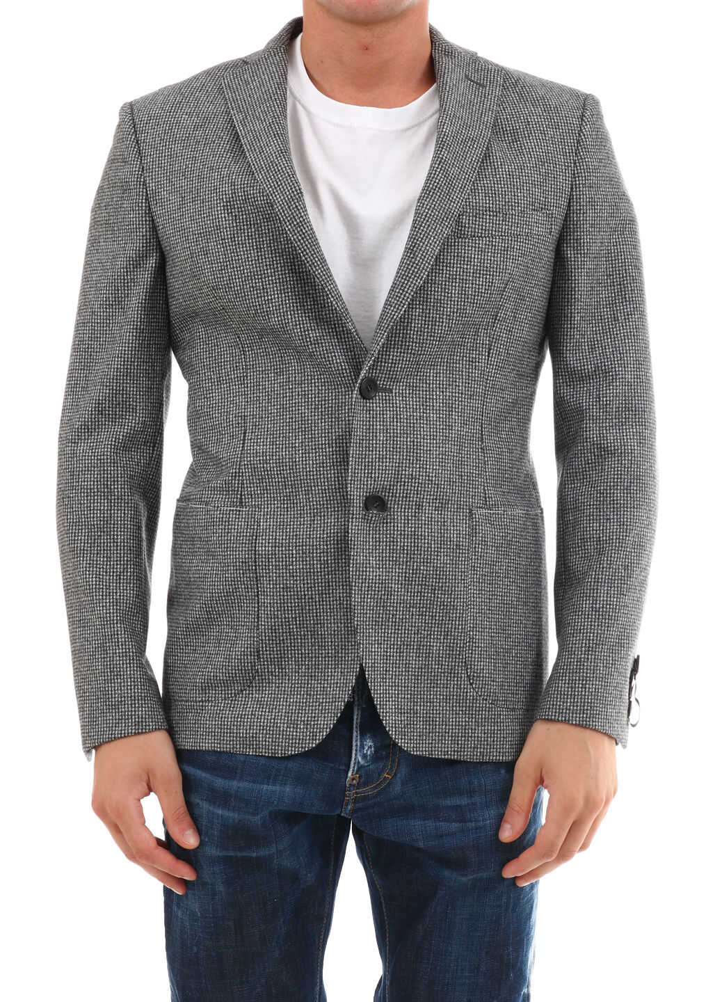 Tonello Gray Wool Jacket Grey b-mall.ro