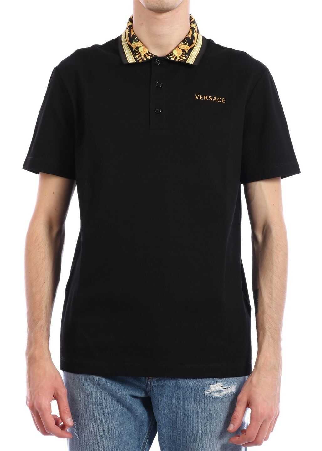 Versace Polo Shirt Barocco Black