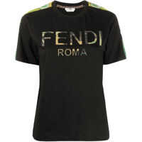 Tricouri Fendi Floral Logo T-Shirt Femei
