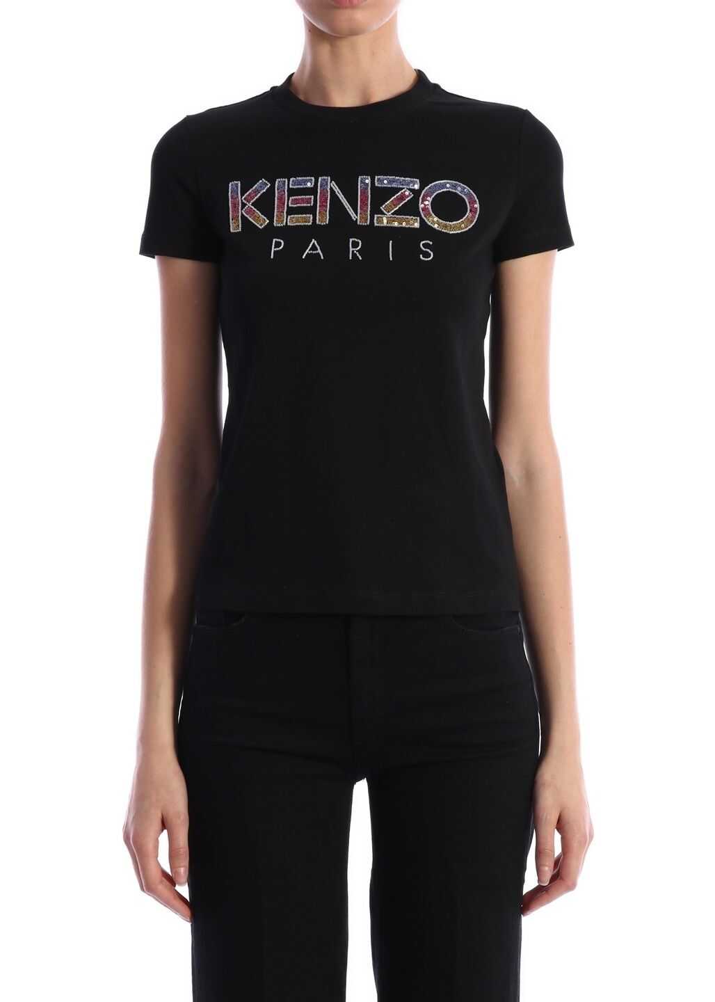 Kenzo T-Shirt Sequins Logo 2TS821936 Black