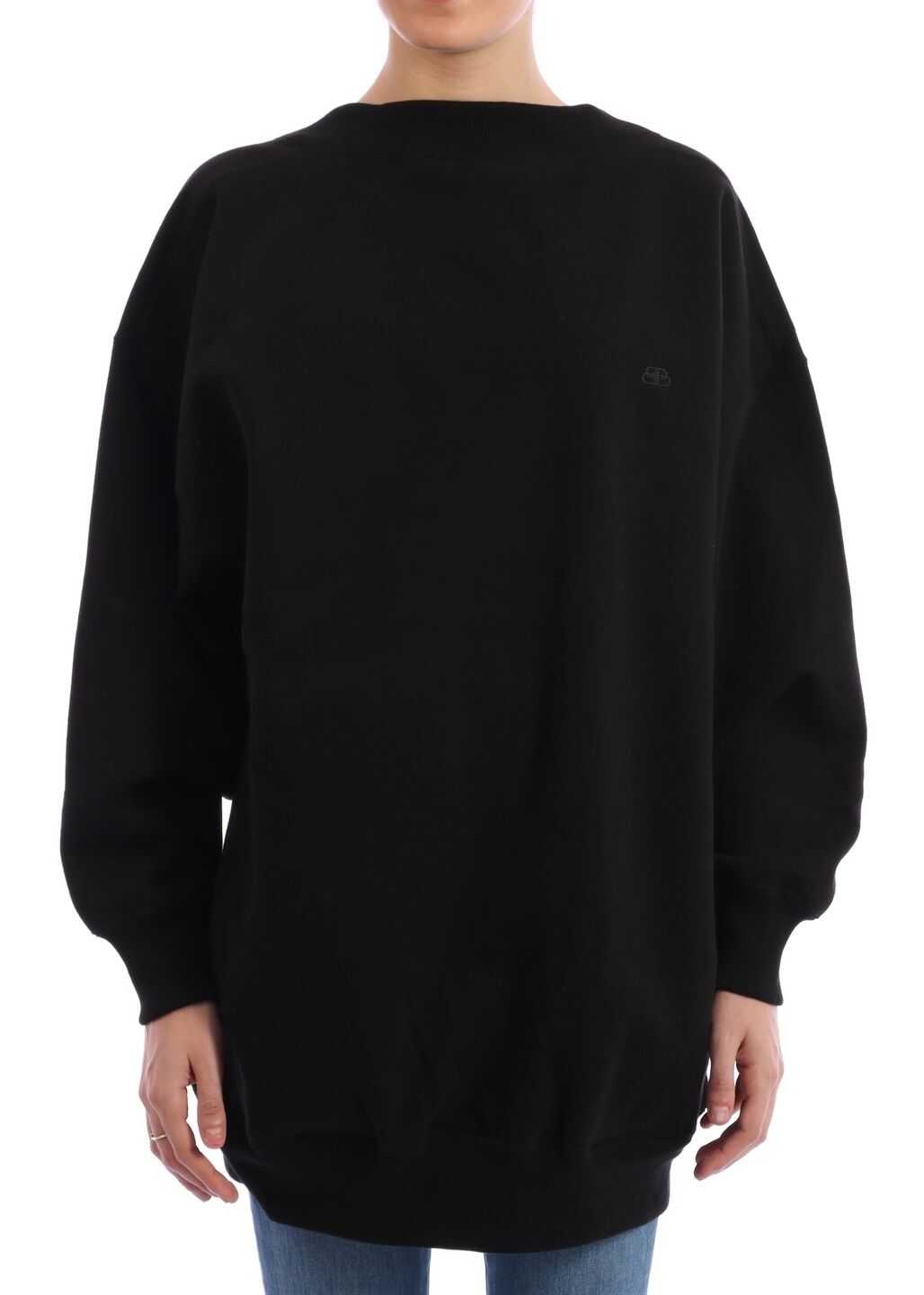 Balenciaga Wide Neck Sweatshirt In Black