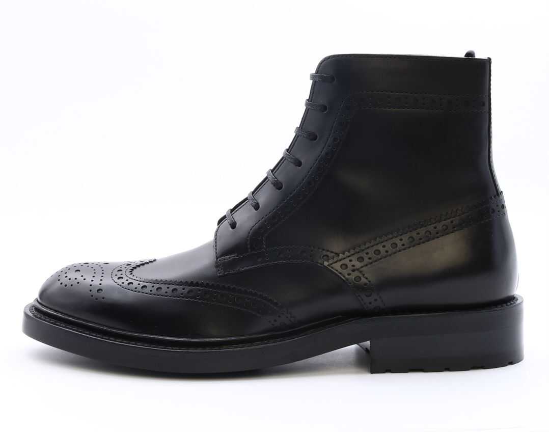 Saint Laurent Leather Ankle Boots Black