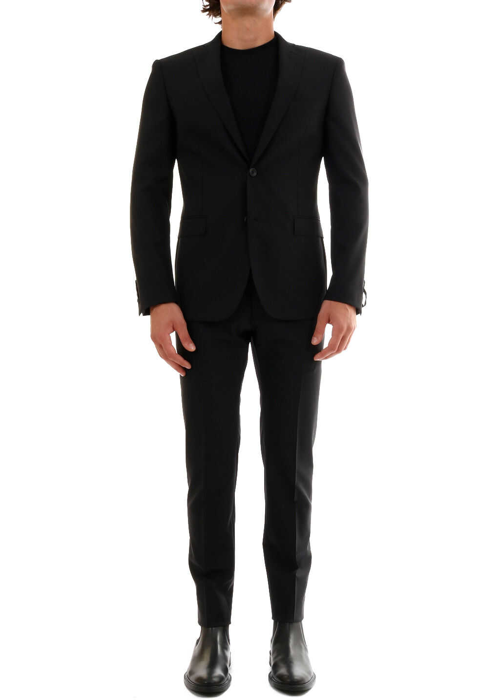 Tonello Suit In Wool Black b-mall.ro