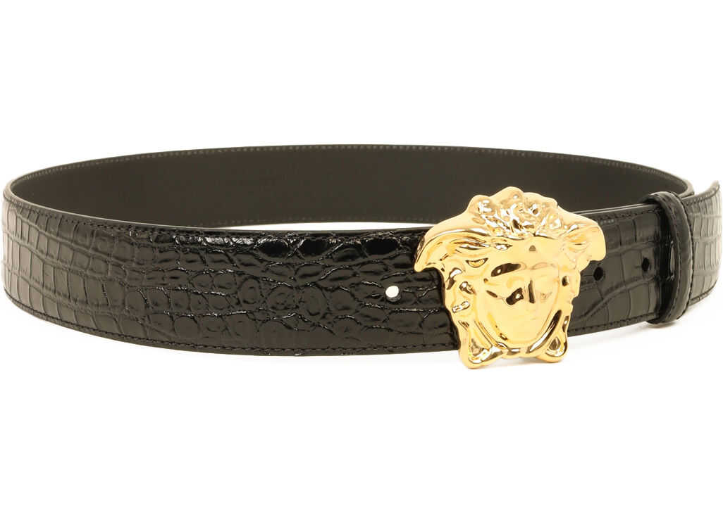 Versace Medusa Leather Belt Black