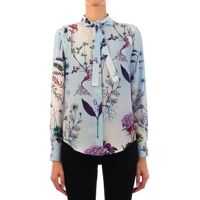 Camasi Floral Silk Shirt Femei