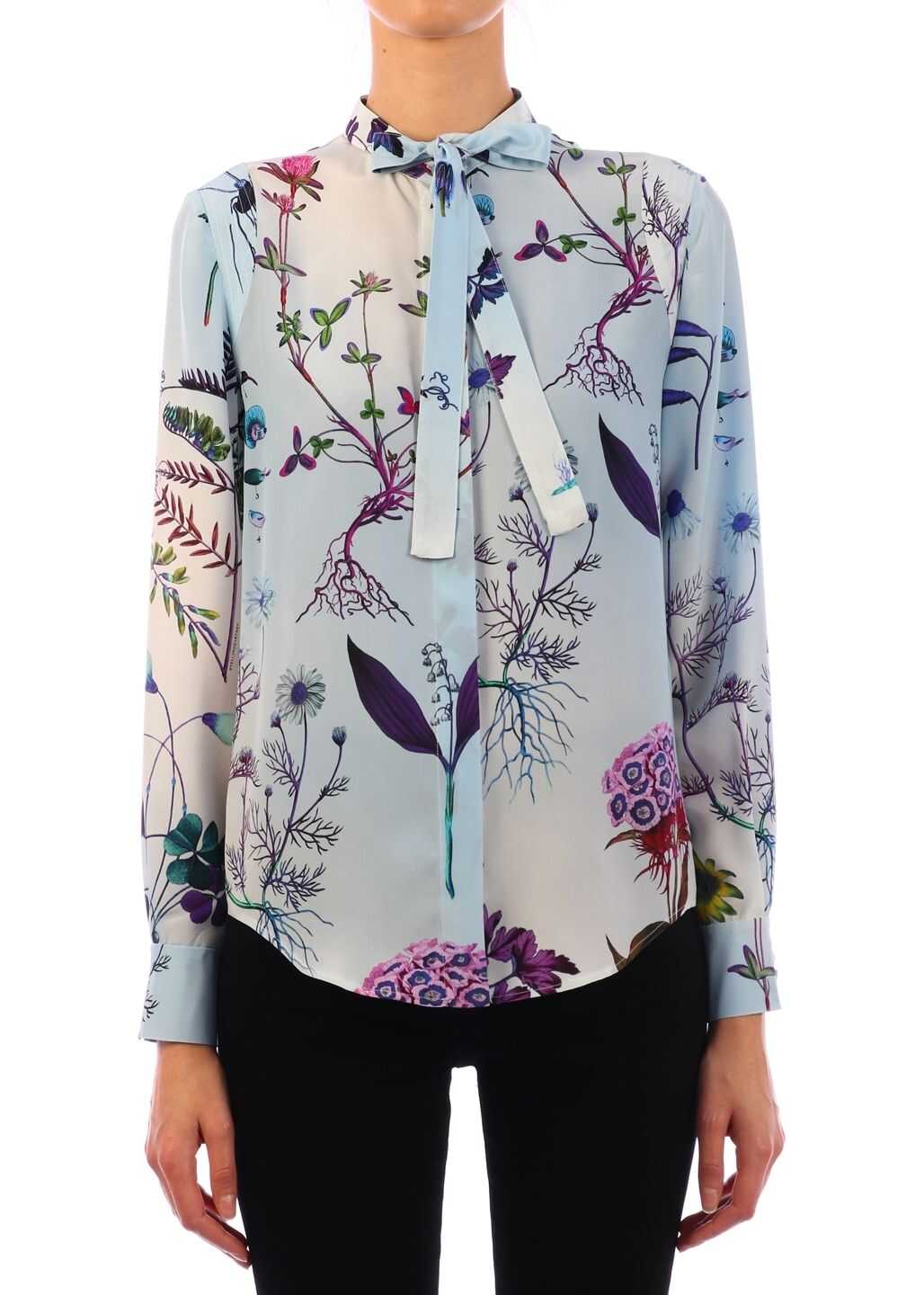 adidas by Stella McCartney Floral Silk Shirt Light blue