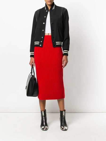 Fuste Calvin Klein 205W39NYC Rib-Knit Midi Skirt RED Femei (BM 7649644) 2