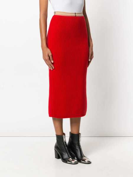 Fuste Calvin Klein 205W39NYC Rib-Knit Midi Skirt RED Femei (BM 7649644) 3