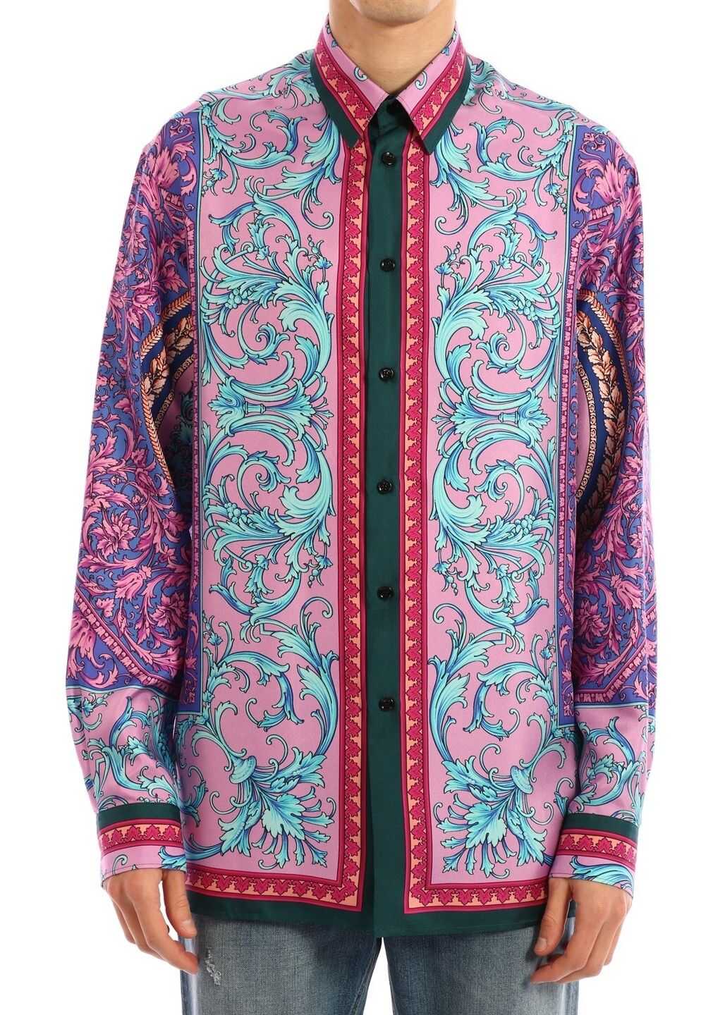 Versace Baroque Silk Shirt Multicolor